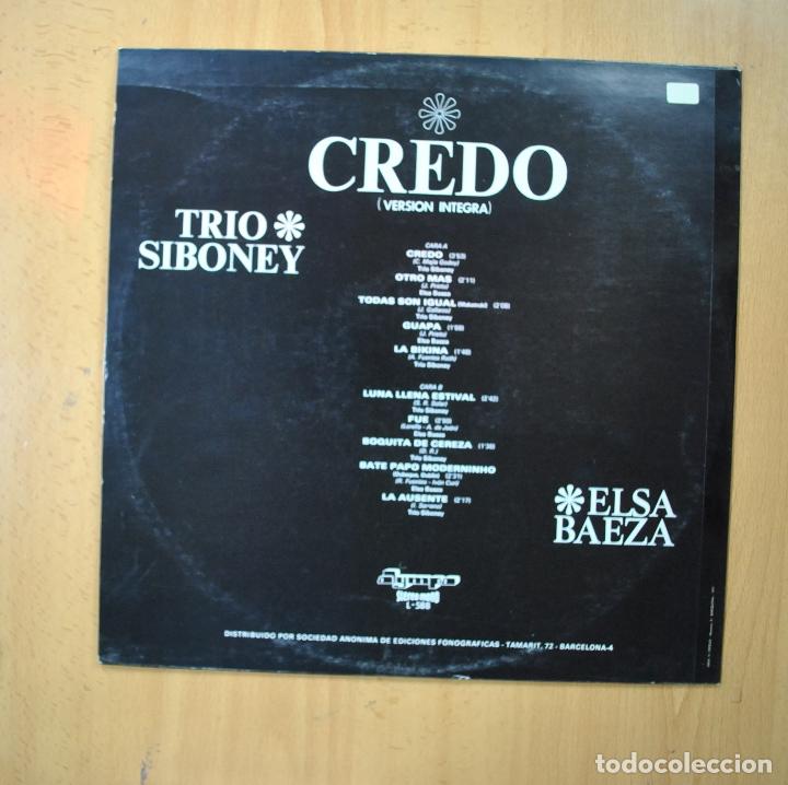 Discos de vinilo: TRIO SIBONEY / ELSA BAEZA - CREDO - LP - Foto 2