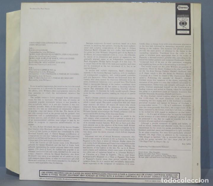Discos de vinilo: LP. John Williams. Virtuoso Variations For Guitar - Foto 2