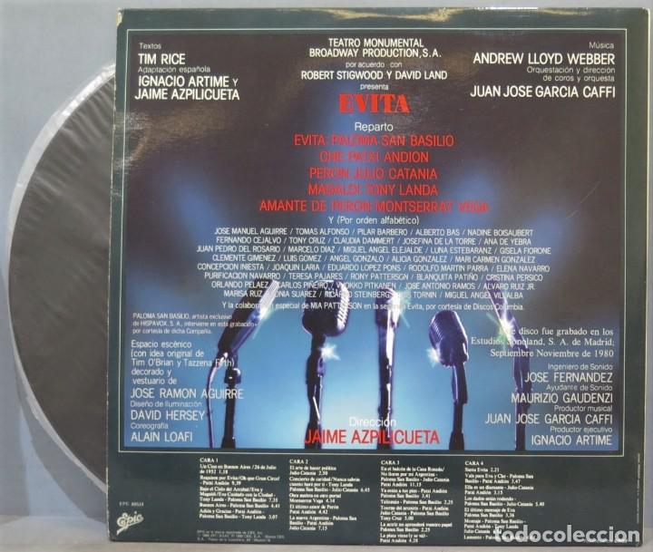 Discos de vinilo: 2 LP. EVITA. VERSION ORIGINAL EN ESPA&Ntilde;OL - Foto 2