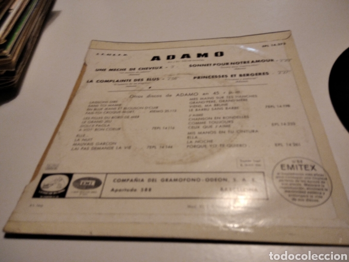 Discos de vinilo: Adamo single, un mech&oacute;n de cabello - Foto 3