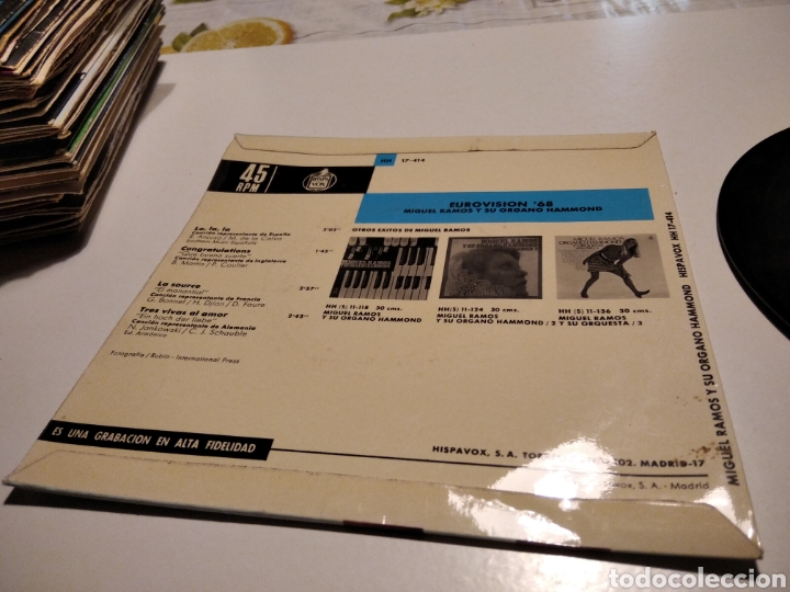 Discos de vinilo: Eurovisi&oacute;n 68 singles - Foto 3