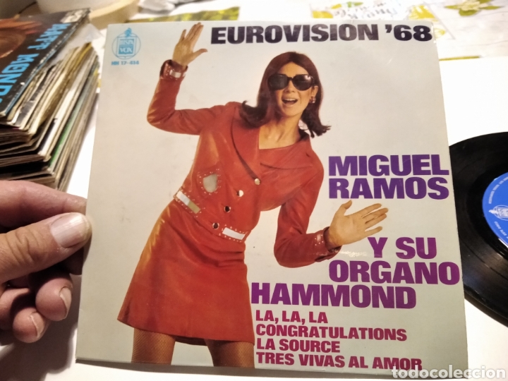 Discos de vinilo: Eurovisi&oacute;n 68 singles - Foto 1