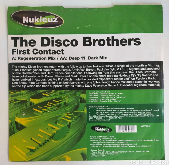 Discos de vinilo: Maxi single The disco brother/First contact - Foto 1