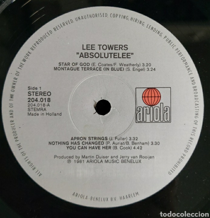 Discos de vinilo: Lp Lee Towers &rdquo;absolutelee&rdquo; - 1981Holland - Foto 3