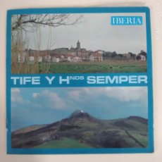 Discos de vinilo: TIFE Y HERMANOS SEMPER 1968 EP IBERIA GUIPUZCOA SAN SEBASTIÁN DONOSTIA FUENTERRABIA ONDARRIBIA. Lote 225117430