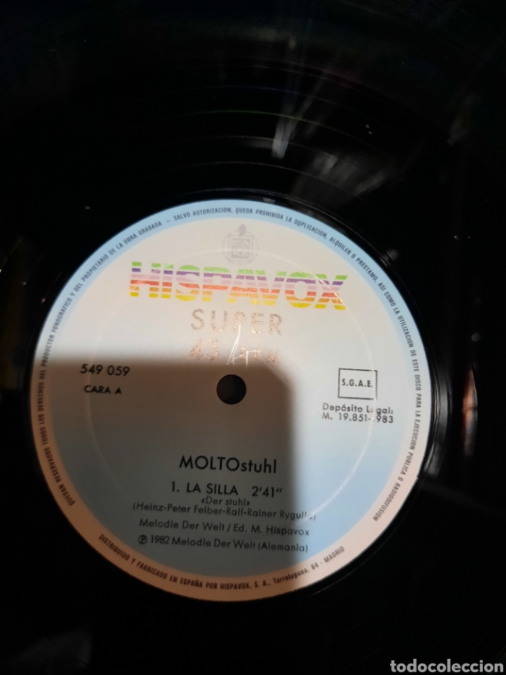 Discos de vinilo: Molto Stuhl - La silla. Italo disco - Foto 2