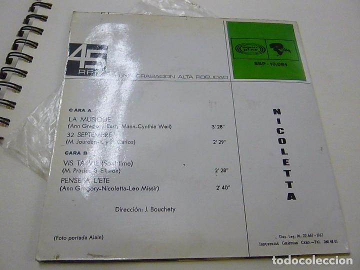 Discos de vinilo: NICOLETTA - LA MUSIQUE - EP - N - Foto 2