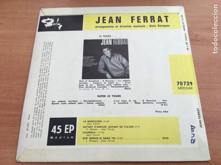 Discos de vinilo: JEAN FERRAT LOTE EP (EPI19) - Foto 4