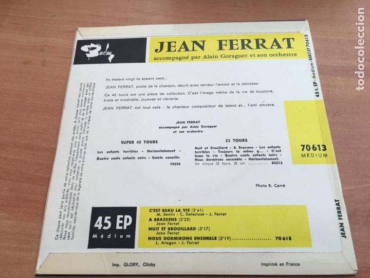 Discos de vinilo: JEAN FERRAT LOTE EP (EPI19) - Foto 7