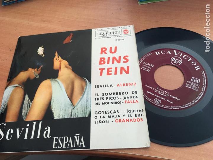 Discos de vinilo: RUBINSTEIN (SEVILLA + 2) EP ESPA&Ntilde;A 1963 (EPI19) - Foto 1
