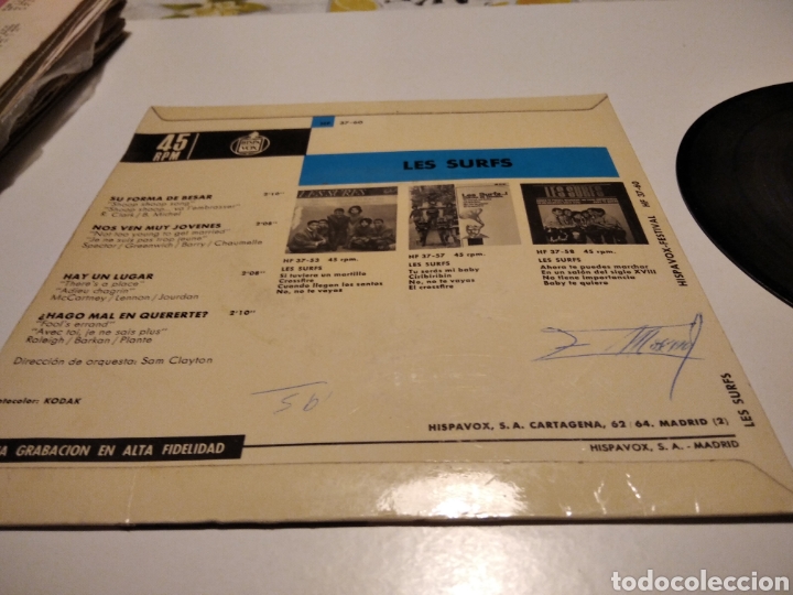 Discos de vinilo: Les surfs, su forma de besar - Foto 3