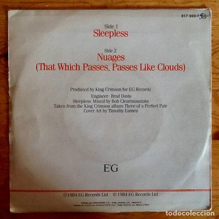 Discos de vinilo: KING CRIMSON : SLEEPLESS [EG - ESP 1984] 7 - Foto 2