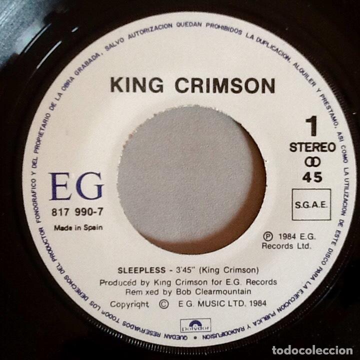 Discos de vinilo: KING CRIMSON : SLEEPLESS [EG - ESP 1984] 7 - Foto 3