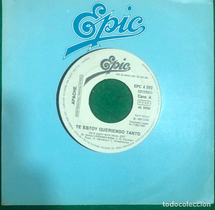 Discos de vinilo: APACHE . TE ESTOY QUERIENDO TANTO / SINGLE EPIC RF-4686 - Foto 1