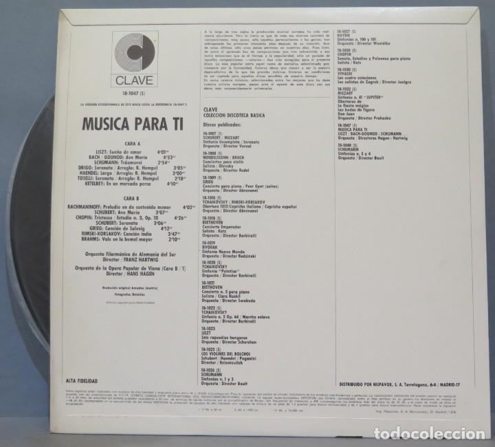 Discos de vinilo: LP. MUSICA PARA TI. CLAVE - Foto 2