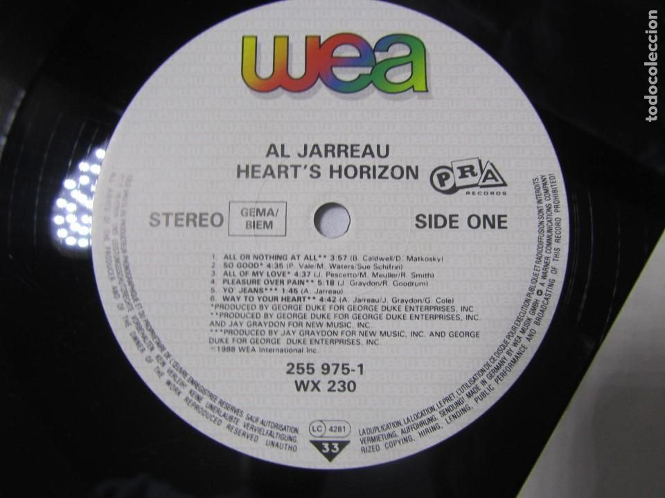 Discos de vinilo: 2 LPs vinilo Al Jarreau Hearth Horizon - Foto 9