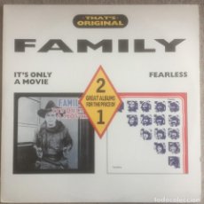 Discos de vinilo: FAMILY - IT'S ONLY A MOVIE/FEARLESS - 2 LP - CASTLE COMUNICATIONS 1989 EDICIÓN ESPAÑOLA. Lote 225939480