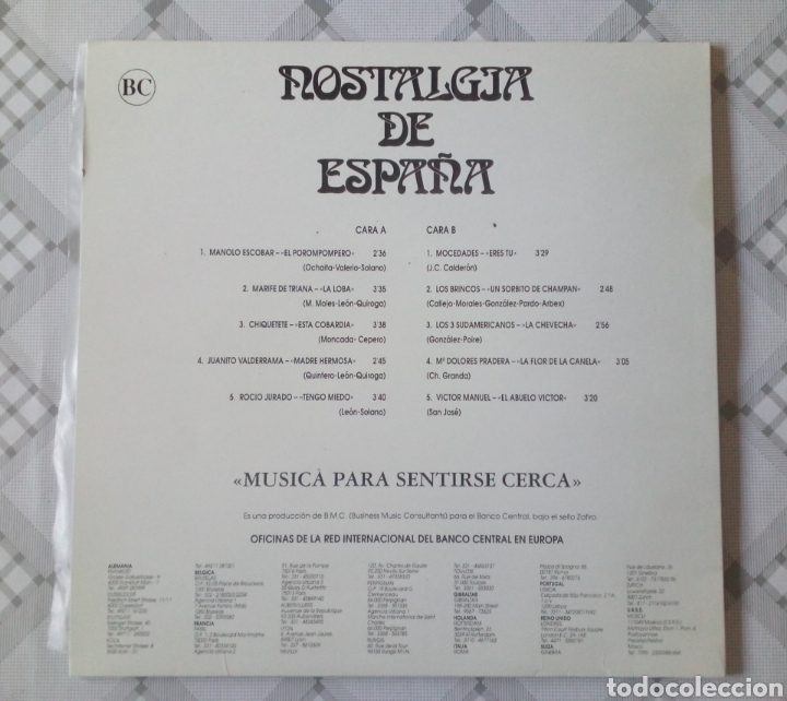 Discos de vinilo: Vinilo - Nostalgia de Espa&ntilde;a - Foto 2