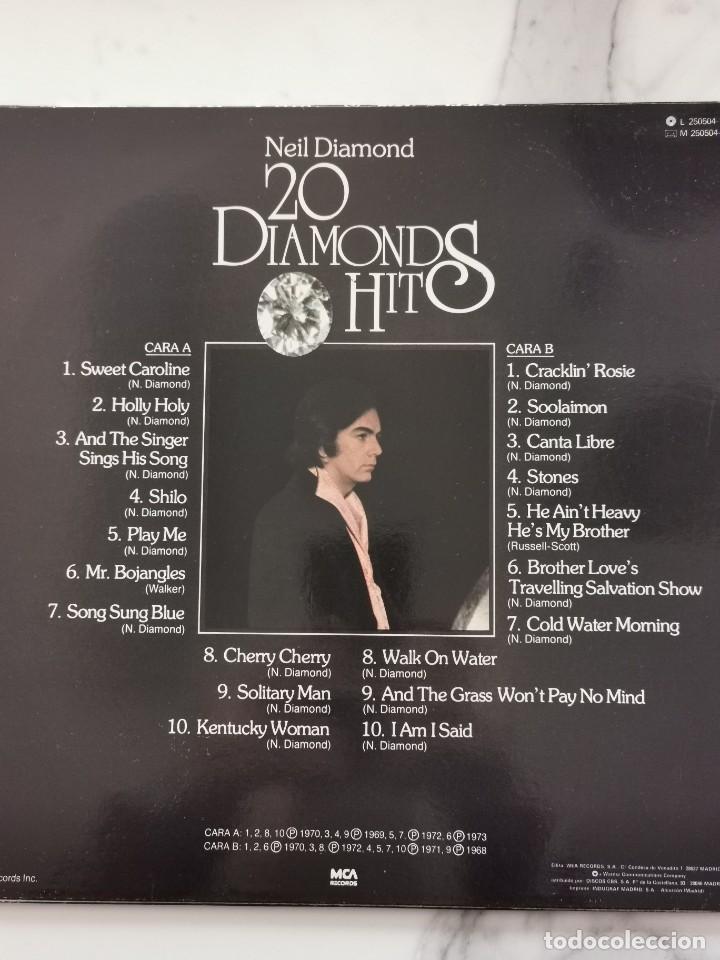 Discos de vinilo: NEIL DIAMOND - 20 DIAMONDS HIT - Foto 2