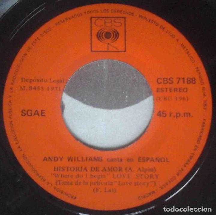 Discos de vinilo: Andy williams - Love Story / Its impossible - Foto 3