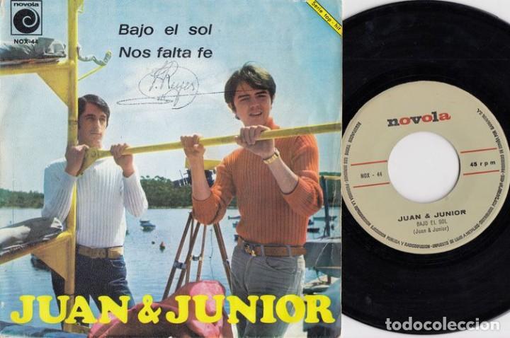 Discos de vinilo: JUAN Y JUNIOR - BAJO EL SOL - SINGLE DE VINILO - Foto 1