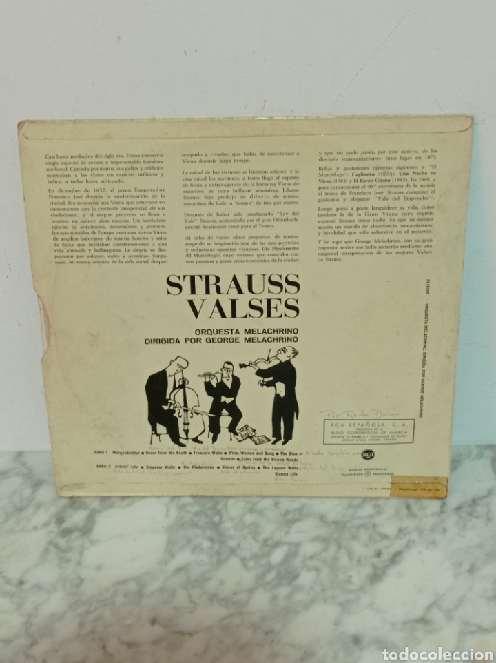 Discos de vinilo: LP STRAUSS VALSES 1960 - Foto 2