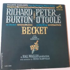Discos de vinilo: BECKET -BANDA SONORA- USA LP 1964- RICHARD BURTON- PETER O´TOOLE.. Lote 226410897