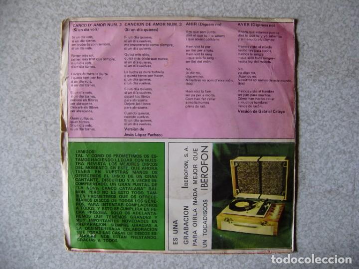 Discos de vinilo: RAIMON..CANCION DE AMOR N&ordm; 3-AYER...EX - Foto 2