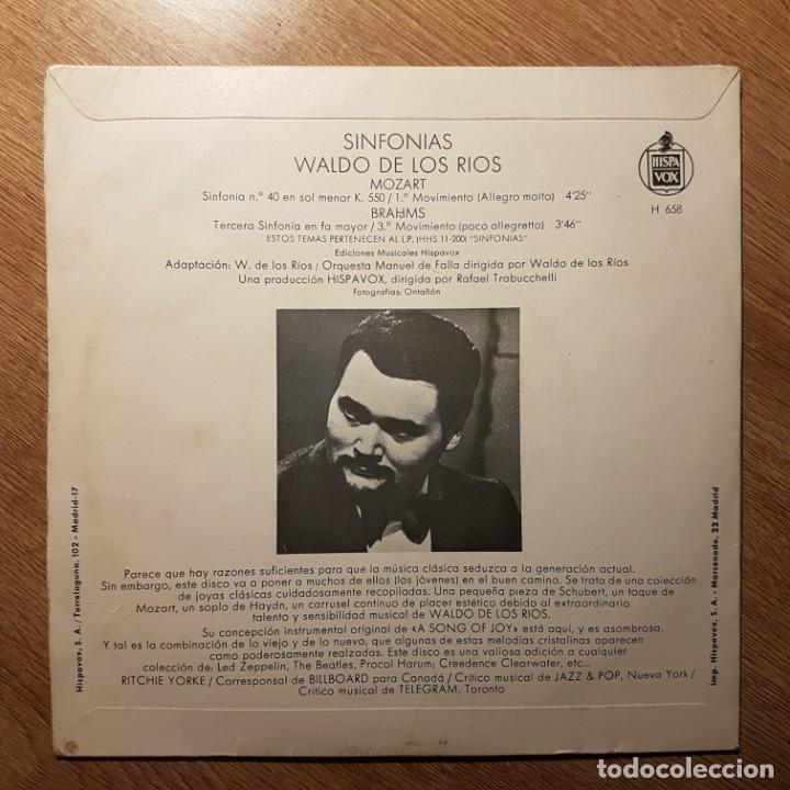 Discos de vinilo: DISCO SINGLE SINFON&Iacute;AS WALDO DE LOS RIOS - Foto 2