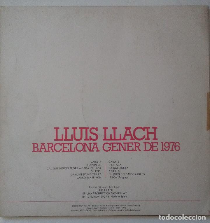 Discos de vinilo: LLUIS LLACH-BARCELONA GENER DE 1976 # - Foto 2