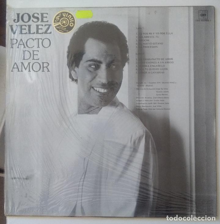 Discos de vinilo: JOSE VELEZ-PACTO DE AMOR # - Foto 2
