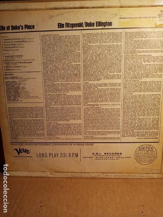 Discos de vinilo: ELLA AT DUKES PLACE - E.FITZGERALD / D.ELLINGTON . - Foto 3