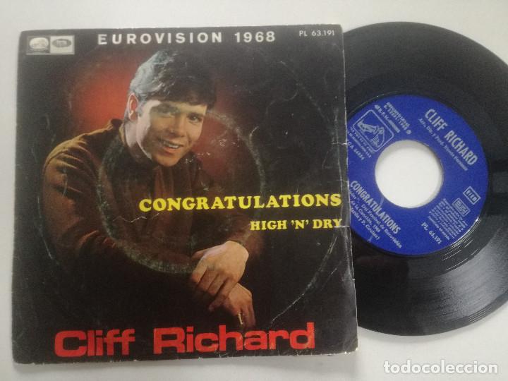 Discos de vinilo: CLIFF RICHARD - Congratulations - SINGLE EMI ESPA&Ntilde;A 1968 - Foto 1