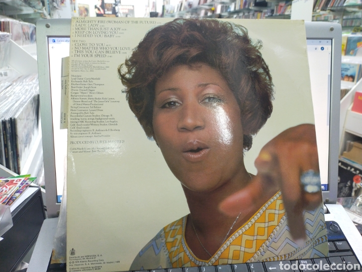 Discos de vinilo: Aretha Franklin lp almighty fire Espa&ntilde;a 1978 - Foto 2