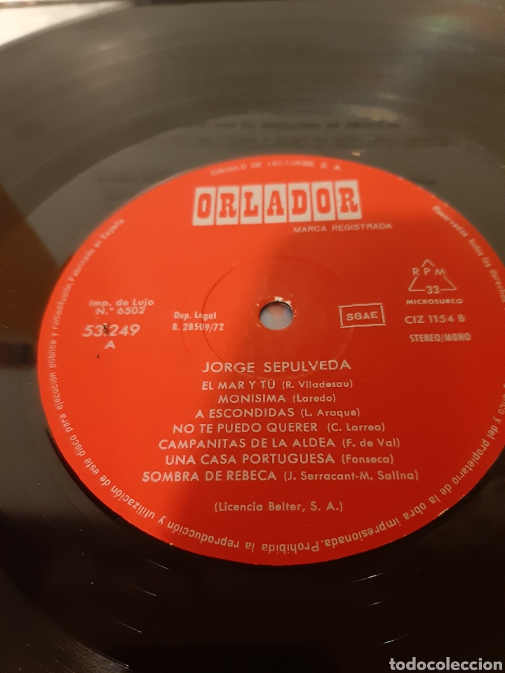 Discos de vinilo: JORGE SEP&Uacute;LVEDA. EDICION DEL CIRCULO DE LECTORES. - Foto 3