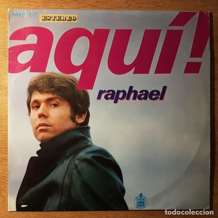 Discos de vinilo: LP DE RAPHAEL. AQU&Iacute;. HISPAVOX - Foto 1