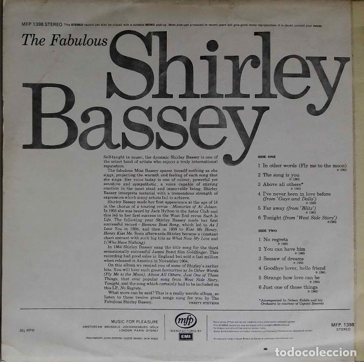 Discos de vinilo: SHIRLEY BASSEY, THE FABULOUS. LP UK - Foto 2
