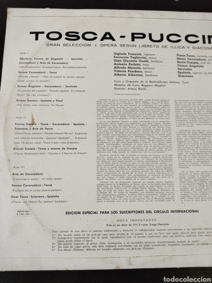 Discos de vinilo: Tosca Puccini - Foto 2