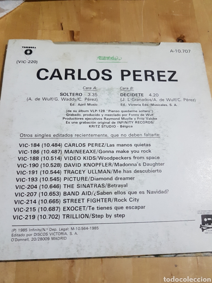 Discos de vinilo: CARLOS PEREZ - Foto 2