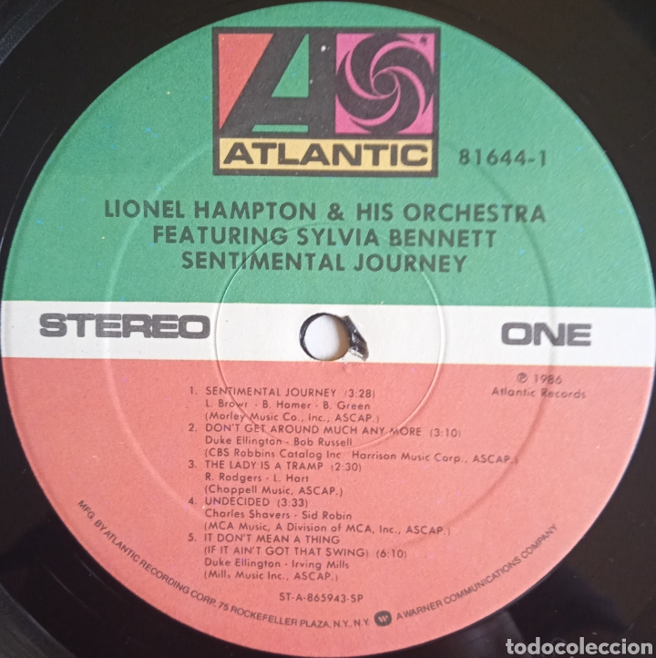 Discos de vinilo: Disco de vinilo Lionel Hampton (Feat. Sylvia Bennett) - Foto 5