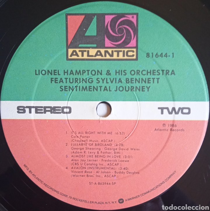 Discos de vinilo: Disco de vinilo Lionel Hampton (Feat. Sylvia Bennett) - Foto 6