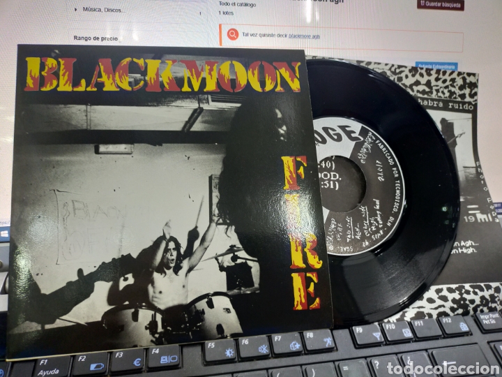 Discos de vinilo: Blackmoon fire EP agh + 2 1992 en perfecto estado - Foto 1