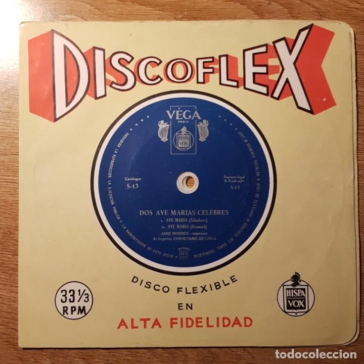 Discos de vinil: DISCOFLEX DOS AVE MARIA CÉLEBRE. SCHUBERT Y GOUNOD. JANE RHODES