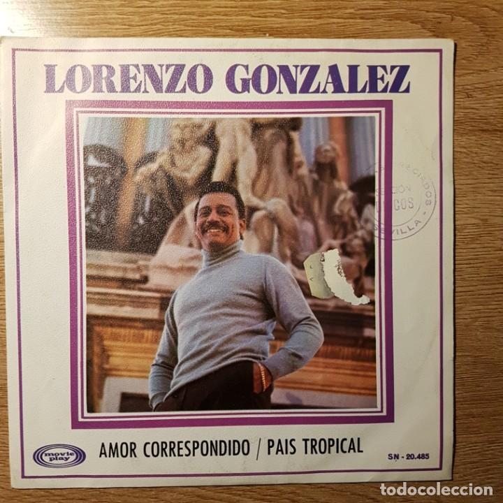 Discos de vinilo: DISCO SINGLE LORENZO GONZALEZ. AMOR CORRESPONDIDO - Foto 1