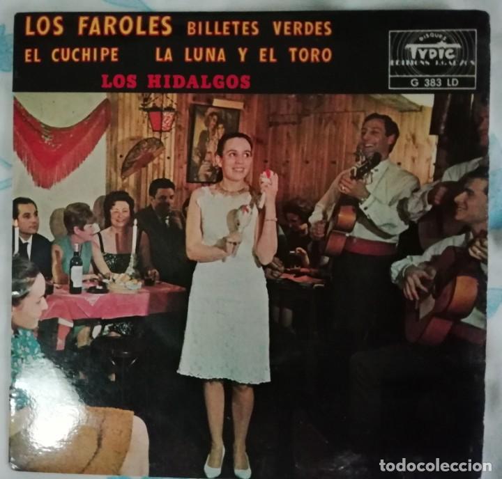 Vinyl-Schallplatten: Single Los hidalgos 4 temas editado en Francia por el restaurante Los faroles de paris