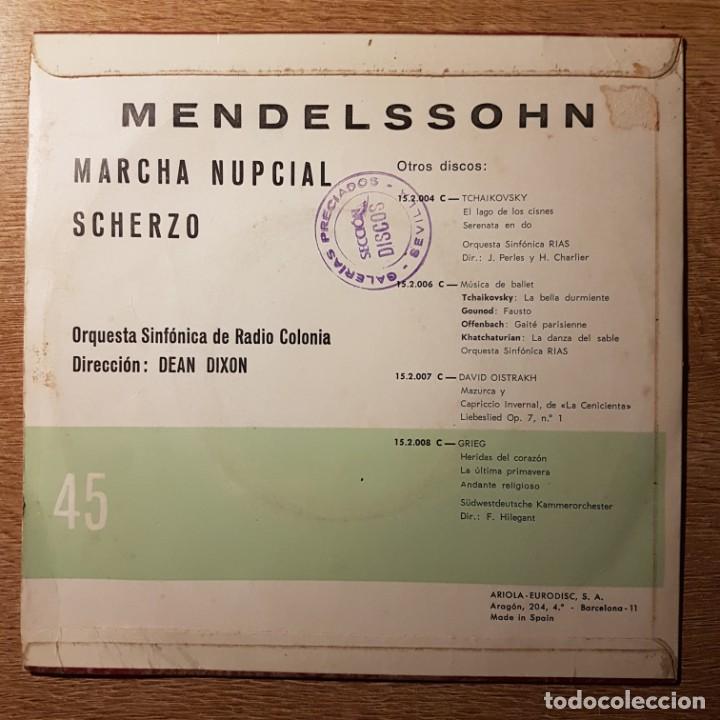Discos de vinilo: DISCO SINGLE MENDELSSOHN MARCHA NUPCIAL - Foto 2