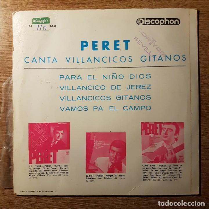 Discos de vinilo: DISCO EP PERET CANTA VILLANCICOS GITANOS - Foto 2