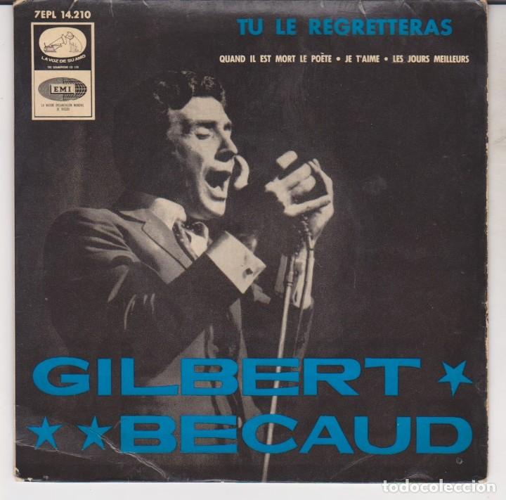Discos de vinilo: EP GILBERT BECAUD TU LE REGRETTERAS + 3 - Foto 1