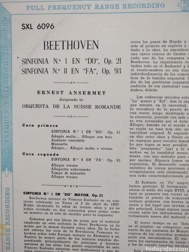 Discos de vinilo: Beethoven - symphonies 1&8 - Foto 2