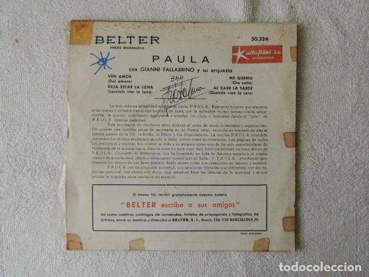 Discos de vinilo: EP PAULA --- VEN AMOR +3 - Foto 2